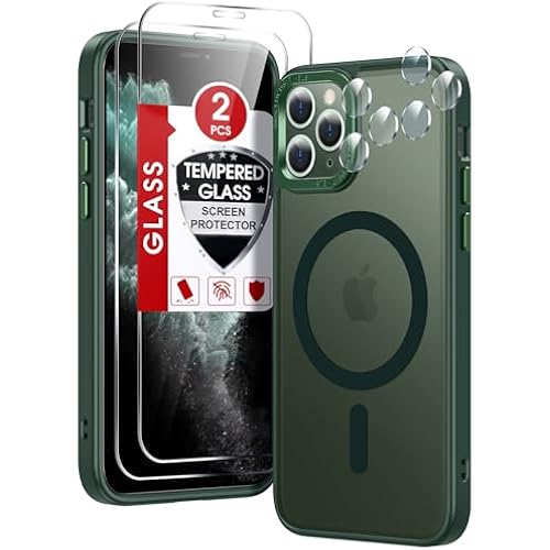 LeYi for iPhone 11-Pro-Max-Cases with Screen Protector Camera Cover Green