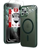 LeYi for iPhone-11-Pro-Max Cases Green with Screen Protector X2 + Camera Cover X2:[ MagSafe Compatible] Magnetic Military Grade Protective Slim Phone Case for iPhone 11promax i Phone 11pro max,Green
