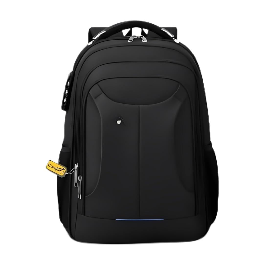 VMKLY - Mochila Bolsa Masculina Feminina Notebook Anti Furto Reforçada Semi Impermeável Escolar Faculdade Trabalho Viagem Resistente Executiva Cabo De Aço Saída Usb SAÍDA Fone DE OUVIDO - 2102 preto