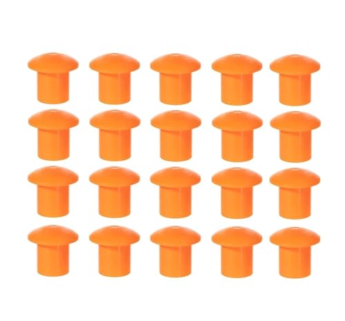 Plutreas Rebar Caps Orange Mushroom Safety Caps Size #3-#7 10M - 25M (Set of 20)