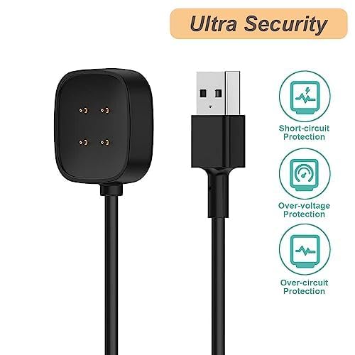 Miniatura 5 de Nisyctk Cargador para Fitbit SenseSense 2Versa 3Versa 4, cable de carga USB de repuesto para reloj inteligente Fitbit (3.3 pies3.3 ft) (1)