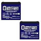 Mighty Max Battery 12V 55AH Gel Battery for Quantum QG Edge 2.0 Power Chair - 2 Pack