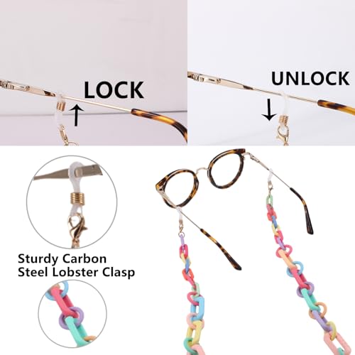 Image of Acrylic Glasses Chain Holder for Women Sunglasses Lanyard Necklace Decorative Chain Eyewear Retainer Eyeglass Strap