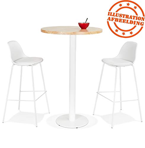 ALTEREGO Pied de Table Rond 'Cortado' 110 en métal Blanc intérieur/extérieur