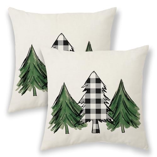 Kissenbezug mit Aquarell-Weihnachtsbaum, 40,6 x 40,6 cm,...