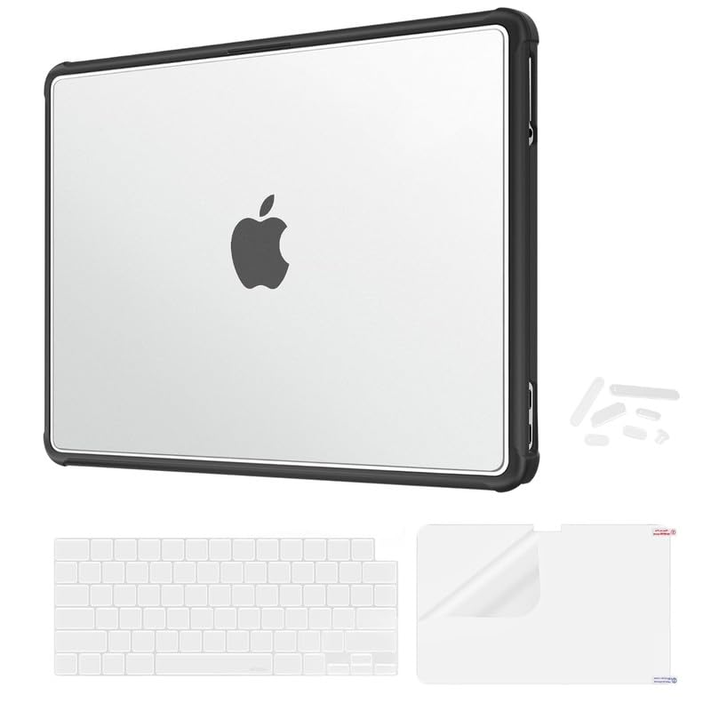 Image of Saco MacBook Neo 13 Inch Case 2026 Release Model A3404 with A18 Pro Chip, Matte Hard Shell Case with Reinforced Corners, Matte Screen Protector & Transparent Keyboard Cover, Matte Clear