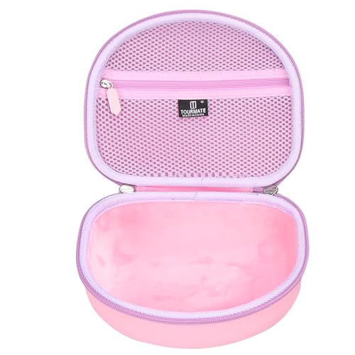 Image of Tourmate Hard Travel Case for Riwbox CT-7 CT-7S / iClever HS01 / FosPower Cat Ear LED Light Kids Wireless Headphones, Protective Carrying Storage Bag (Purple&Pink)