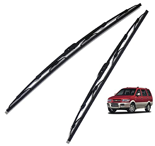 Image of Euro Care Metal Type Wiper Blade Compatibility with Tavera Windshield Car Wiper Blade Size D-22,P-16