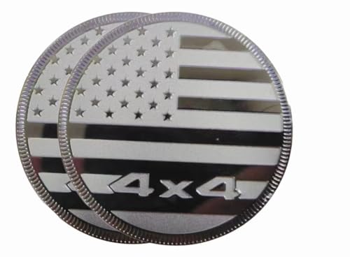 Image of 4 x 4 Metal Automotive Badge 3D Metal Emblems Round Emblem Decals Car Badge Decals Stickers Compatible with Jeep Wrangler Vehicles Trucks SUV (Black National Flag)