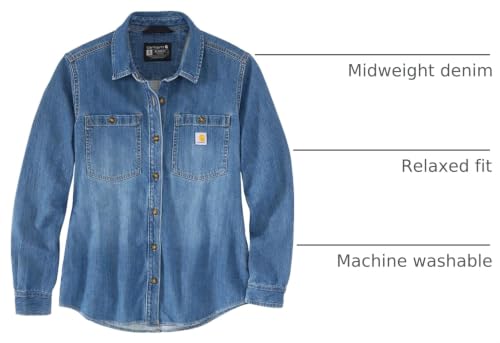 Image of Carhartt Women's Relaxed Fit Midweight Denim Overshirt