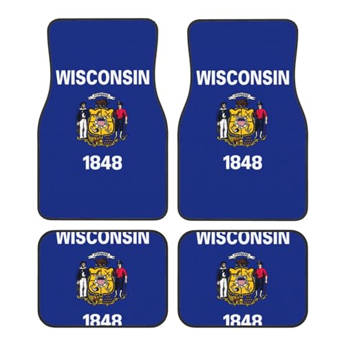 Tapis de voiture universels du Wisconsin : lot de 4 protections auto toutes saisons pour SUV et berline