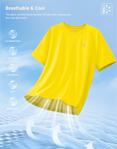 Image of G Gradual Men's Sun Protection Swim Shirt UPF 50+ Rash Guard Short Sleeve Quick Dry Water Hiking Workout Shirts for Men