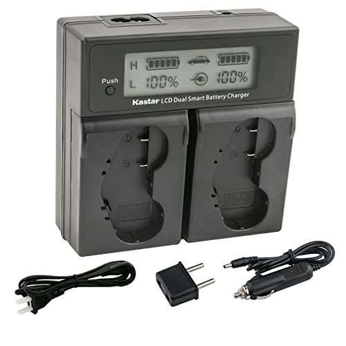 Kastar EN-EL4a AC LCD Dual Fast Charger Compatible with Nikon EN-EL4, EN-EL4a, EN-EL4e Battery, Nikon MH-21, MH-22 Charger, Nikon Grip MB-D10 D300 D300S D700 MB-40 (W/BL-3 Chamber)