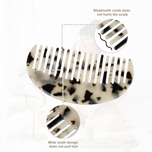 Peine ancho de acetato para cabello rizado miniatura 3