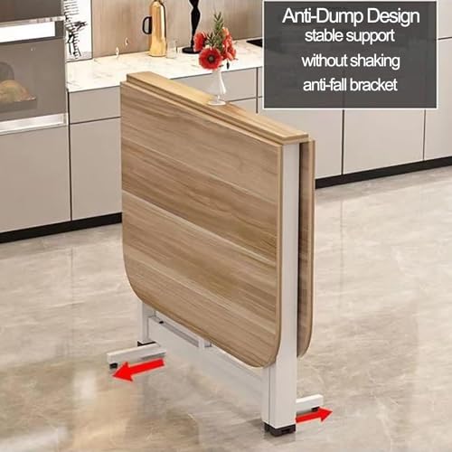 Table de salle à manger pliante bois solution petits espaces cuisine 100 cm - 7