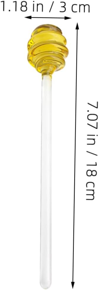 2pcs Reusable Glass Honey Dipper Sticks Long Handle Honey Stirrer for Mixing Jam and Syrup Kitchen Tool for Jars and Tea