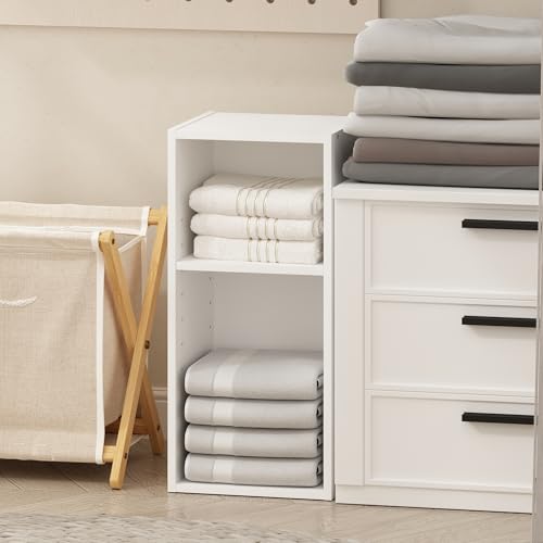 Furinno Reed 2-Tier Closet Organizers and Storage, Closet Organizer, Open