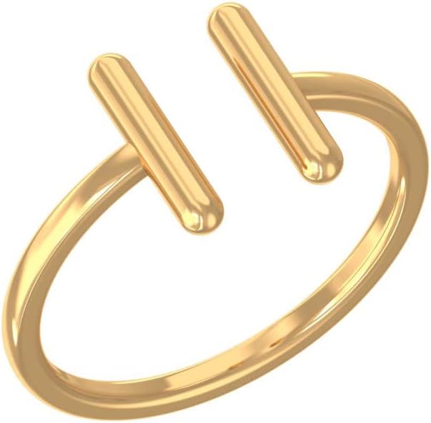 Solid 925 Sterling Silver Double Bar, Parallel Minimalist Ring for Men Women