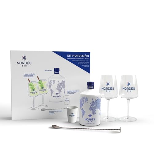 Nordés Gin, Premium Quality Gin, Confezione Regalo con Bottiglia da