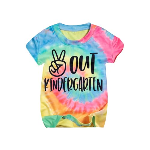 Out Kindergarten Shirts for Kid Girls Boys Kindergarten Kindergarten Graduation 2025 T Shirt Last Day of Kindergarten Tee Top Colorful