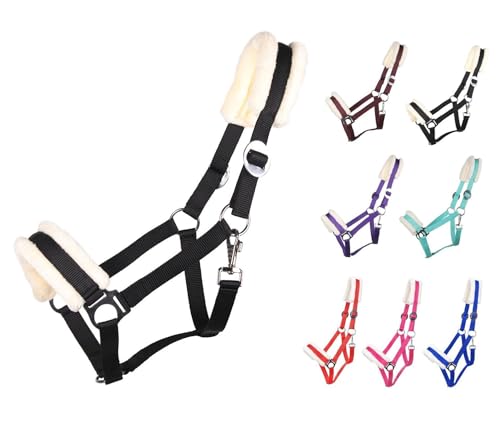 NETPROSHOP Solides Pferdehalfter gepolstert und verstellbar Gr. Mini...