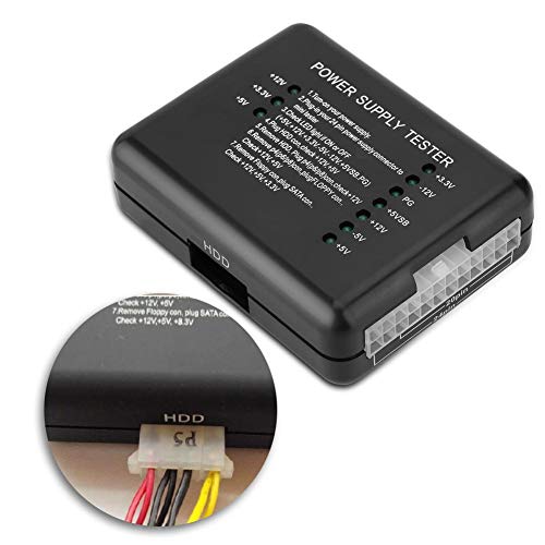 Tester ATX di Alimentazione 20/24 Pin per ATX/SATA / HDD/Floppy, Nero - Alimentatore - Immagine 3