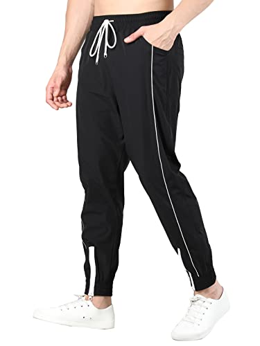 Image of CHKOKKO Men's Regular Fit Mid Rise Solid Sports Running Gym Track Pant Lower With Pocket