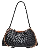 Woven Hobo Bags for Women Suede Woven Tote Bag Trendy Bucket Purse Underarm Shoulder Bag Vintage Handbag Retro Clutch Purses