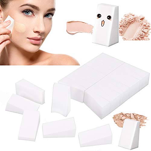 Sweetcube 50 Pcs Makeup Sponges Wedge, Milky-White Cosmetic Sponges, Latex-Free Cosmetic Wedges -Great for Blending Foundation and Concealer-Best Makeup Wedge Applicators