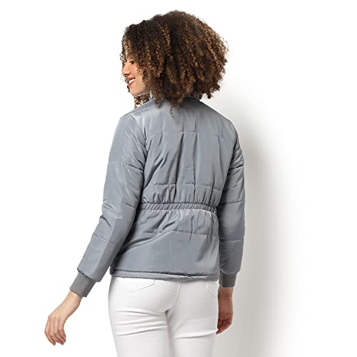 Image of PINACOLADA Women's Puffer Regular Fit Bomber Jacket For Winter Wear | Standing Collar | Full Sleeve | Zipper | Casual Jacket For Woman & Girl | Western Stylish Jacket For Women