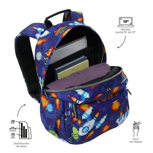 Mochila Escolar TOTTO Gommas de 15L con Compartimento para PC de 14 Pulgadas 5