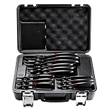 8MILELAKE 12pcs Snap Ring Plier Set, Internal & External Circlip Pliers Kit, Straight/Bent Jaw Tips for C-Clip Ring Remover