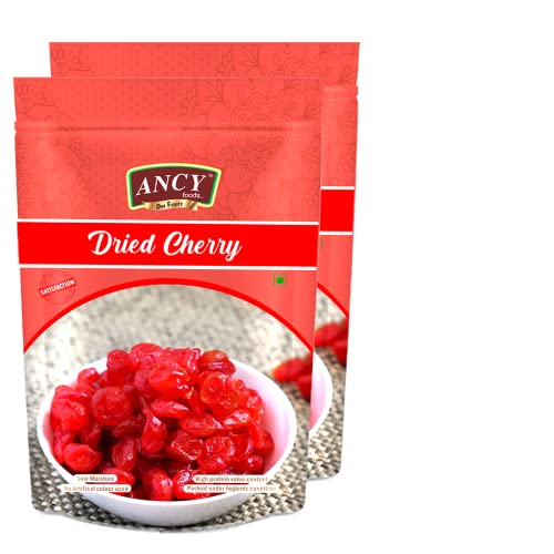 Image of Ancy Dried Cherries 500 Grams (250 Grams X 2) - Juicy, Sweet and Chewy Snack Rich in Vitamins & Fiber | Loved by Kids, Travellers and Cooking Friendly Moms | Easy to Pack for Lunchboxes, Trips, or Decorating Cakes, Cupcakes, Ice-Cream and More | Ready to Eat Sweet Red Cherry