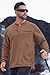 Herberton Mens Teddy Sweatshirts Pocket Henley Shirt Button Fashion Long Sleeve Thermal Casual Pullover Brown M