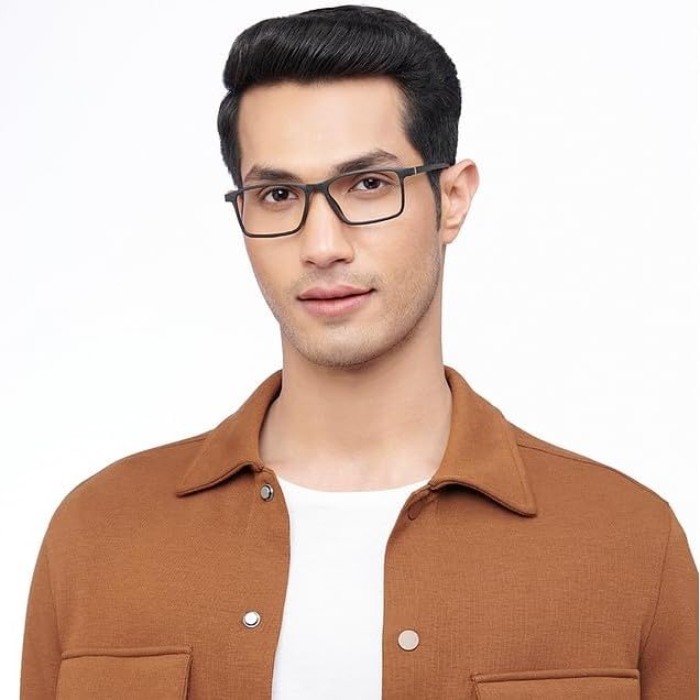 Image of LENSKART BLU | Zero Power Blue Cut Computer Glasses | Anti Glare, Lightweight & Blocks Harmful Rays | Full Rim Rectangular | 100% UV Protected | For Men & Women | Medium | LB E14270