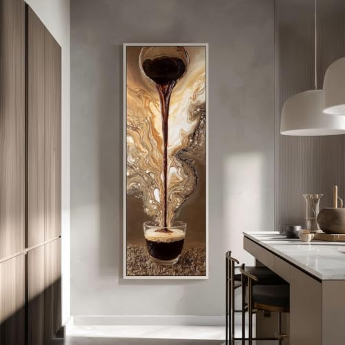 Grand tableau vertical expresso toile moderne haute définition pour cuisine