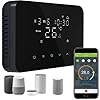 Termostato Caldaia WiFi Programmabile 220V 5A Alexa Compatibile, Cronotermostato Caldaia Digitale Intelligente 503 da Parete, Tuya/Smart Life App Controllo, Contatto Secco, (NERO)