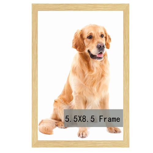 5.5x8.5 Picture Frame,Document Frame Certificate Frames Display Diplomas 5.5x8.5 Inch Frame with Stand Frame Wall and Tabletop Document and Tax Certificate Self Standing with Wall Hangers Oak