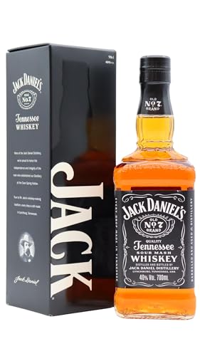 Jack Daniel's Coffret Old N°7 Tennessee Whiskey 40% 70cl - Whisky Américain - Filtré sur charbon de bois d'érable -Notes de Vanille, Caramel & Chêne - Idéal Pur,...