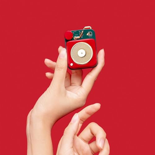 Image of Muzen Mini Bluetooth Speaker, Button Small Cute Portable Metal Retro Wireless Speaker with Loud Volume Great Sound and Portable Lanyard & Gift Bag for Office Classic Vintage Decor