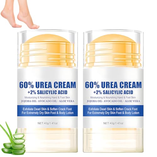 Vibbang Crema de 60% Urea para Pies, con 2% de Ácido Salicílico, CremaSecos y Agrietados, Pies de Alivio para y Talones Secos (A)
