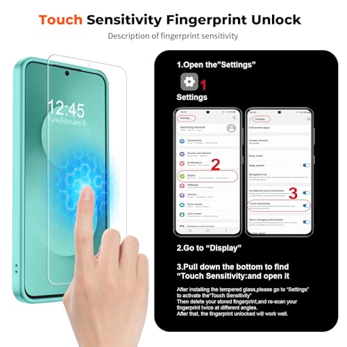 Image of SUPFINE Magnetic for Samsung Galaxy S25 FE Case with Screen Protector, (Built-in Magnets) (Military Grade Drop Protection) Slim Translucent Shockproof Phone Case,Blue Green