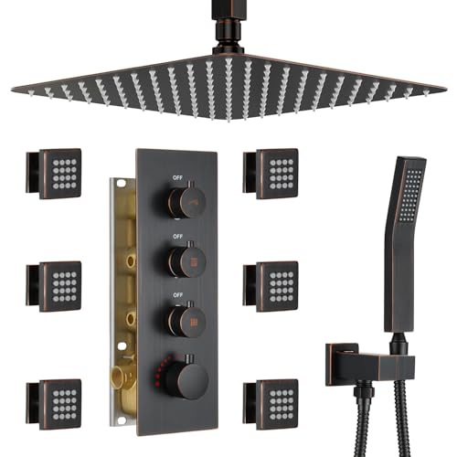 Oil Rubbed Bronze Shower System with Body Jets
