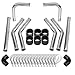 SUNROAD 2.5" 8pcs Universal Aluminum Tube Set 610MM Polished Aluminum Turbo Intercooler Pipe+8 Elbow Hose+16 Clamps Kit