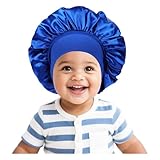 Satin Baby Bonnet for Sleeping Silk Sleep Cap Bonnets for Baby Girls and Boys Infant Blue