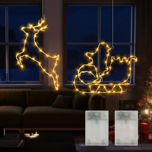 weihnachtsbeleuchtung Fenster, Weihnachtsdeko Fenster 2 Stück LED...