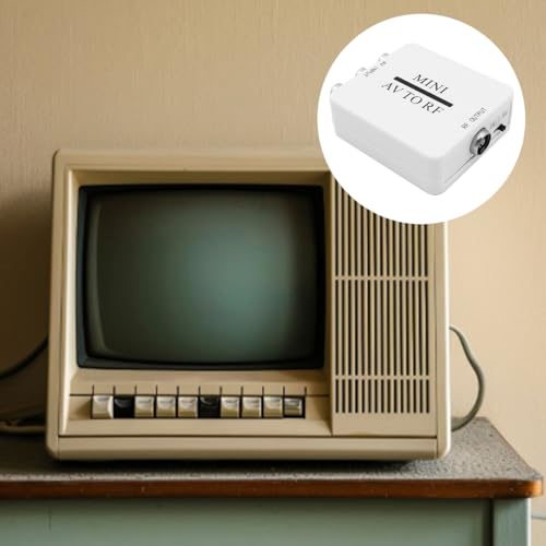 Nicear Bidirektionaler RCA/Composite AV-zu-RF-Modulator-Konverter AV2-Adapter PAL/NTSC/SECAM Zu PAL/NTSC-TV-System, Kompatibel Mit DVD/VCR/PS/Projektor (weiß, Plug and Play)