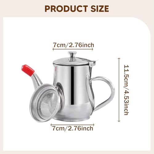Image of ATORSE Oil Pot Kitchen Storage Oil Strainer Container for Kitchen Grease Restaurant 13oz
