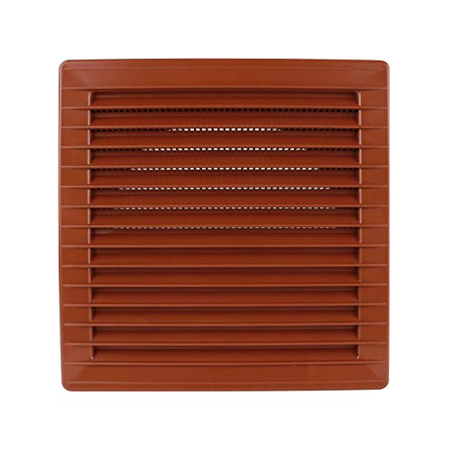 MKK Lüftungsgitter eckig Ø 100 120 125 150 mm Abluftgitter Lamellengitter Insektenschutz Kunststoff Ø 100 mm Ziegelrot