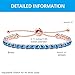 Uloveido Rose Gold Plated Light Blue Crystal Tennis Bracelet for Women - Fashion Adjustable Slider Clasp Bolo Bracelet for Mom Y4043
